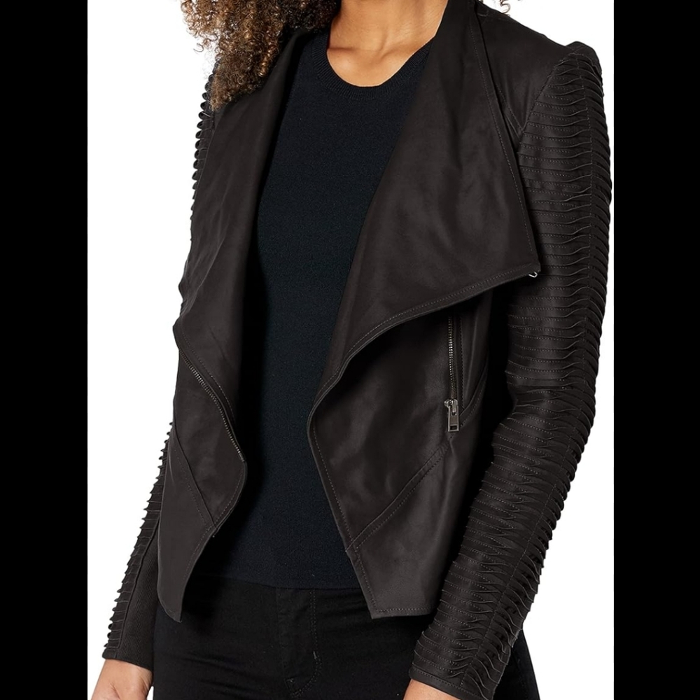 NWT La Marque Brenda Black Leather Jacket Sz Small